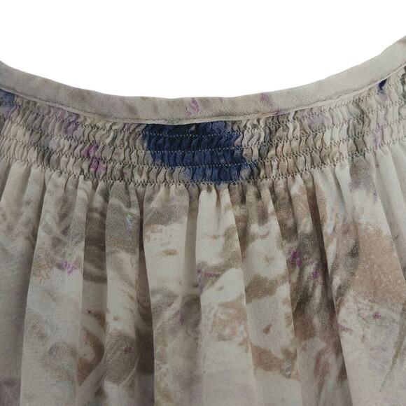 Tucker Watercolor Abstract Silk Top Size XS Button Front Long Sleeve Blouse - Picture 6 of 8